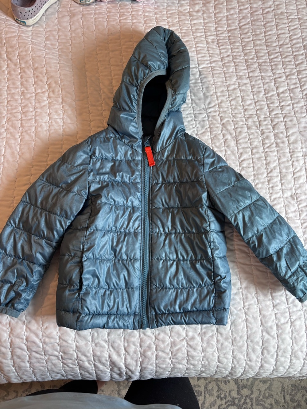 Primary Teal and Orange Puffer, 18-24 Month